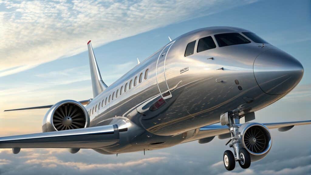 An illustration of an aircraft, with callouts highlighting areas where 2024 aluminum alloy is commonly used.